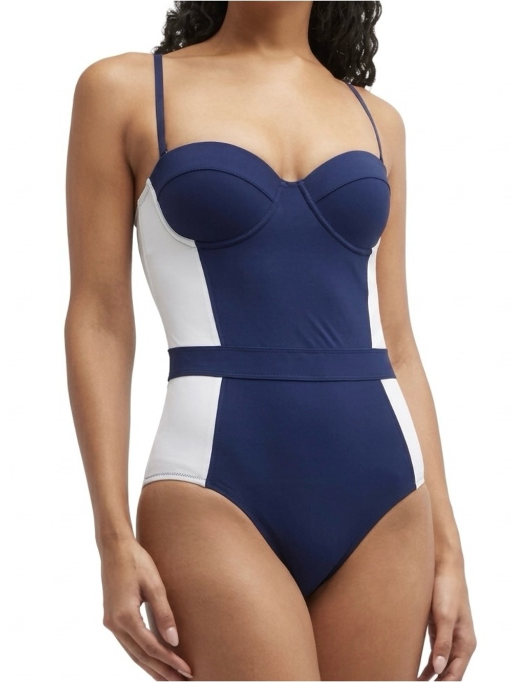 NWT Tory Burch Navy and White One Piece Bathing Suit